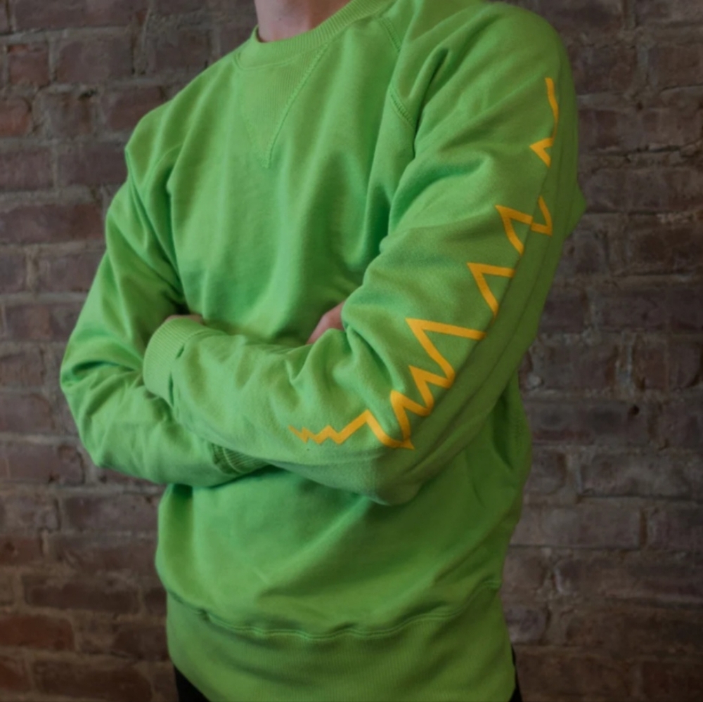 🌈BRUCE FARNSWORTH FOR OSCILLOSCOPE LABORATORIES LIME PULLOVER SWEATER-M